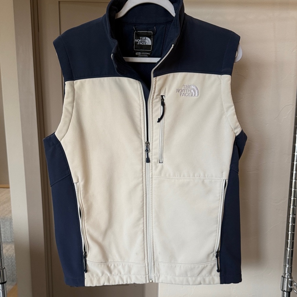 The North Face Navy and Cream Vest Size M